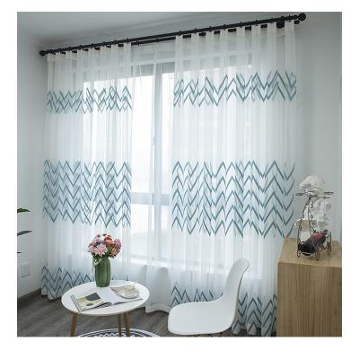 China New 2021 Classic/Postmodern Wholesale Ready Fancy Floral Tulle Lace Embroidery Curtains For Windows Drapery Curtain Cheap Sheer Embroidered Wholesale for sale