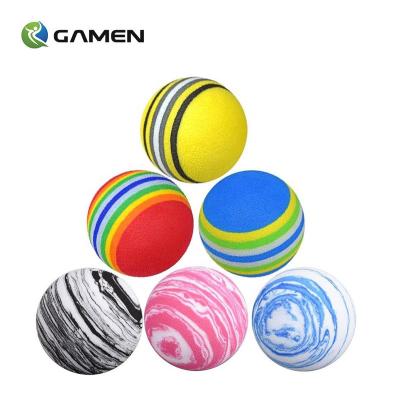 China Cheap Rainbow Sponge Multi Indoor Water Soft Practice Practice Rainbow Color Training Game GAMEN Colored EVA Foam Golf Balls for sale