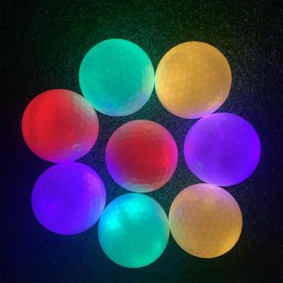 China Golf Play Gamen 3 Piece Tournament Lost Vacuum Water Soluble Glow In The Dark RFID Led Golf Ball for sale