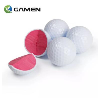 China Red Golf Game Gamen Eva PU Rubber Hallow 4 Layer Urethane Polara Large Inflatable Golf Ball for sale