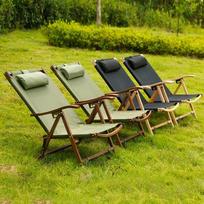 China AMOYCN Modern Portable Leisure Solid Wood Recliner Hammock With Pillow Folding Director Chair Camping Outdoor Balcony Beach for sale