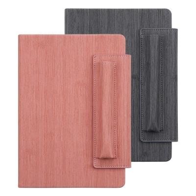 China Latest Hardcover Products Wholesale 2022 Pink Custom Leather Planners and Journal Notebooks Dairy With Pen Holder for sale