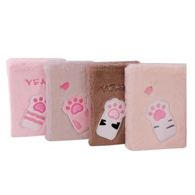 China 2022 New Arrivals Japanese Stationary Custom Small MOQ Cute Small MOQ Diary Diary For Girls A5 Hardcover Furry Notebook for sale