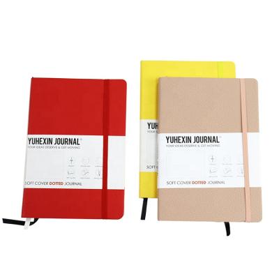 China YUHEXIN PU Leather Promotional Diary Printing Softcover 2022 Top Selling Custom Planner Dotted A5 Journal Notebook for sale