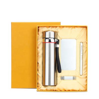 China 2020 Business Gift Business Birthday Gifts Vacuum Cup Pen Power Bank USB High End Custom Business Gift Sets for sale