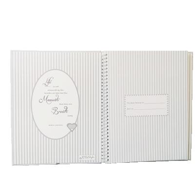 China Eco-Friendly High Quality Customized First Grade Spiral Binding Baby Diaries And Memory Books With Box Packing for sale