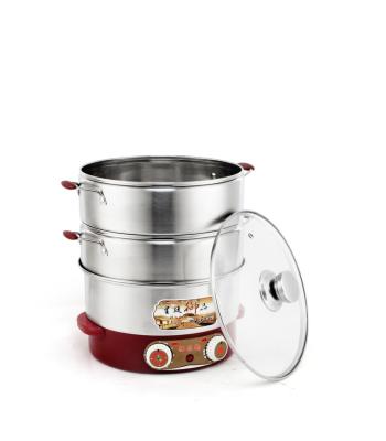 China Sustainable high quality steamer 2 layers stainless steel food steamer pot for wholesale for sale