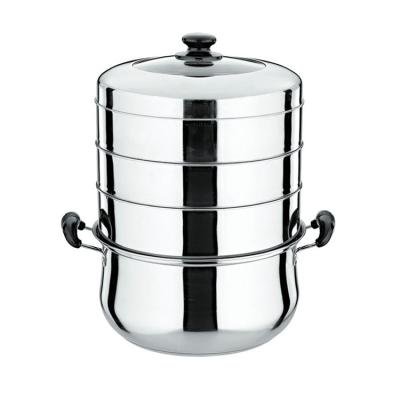 China Food Steaming Efficient Energy Saving Stackable Stainless Steel Steamer Pot Double Boiler for sale