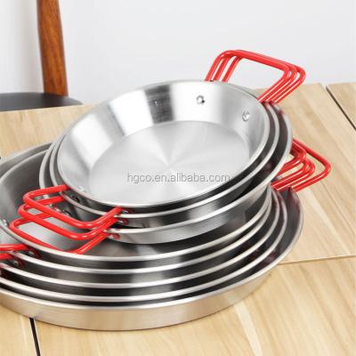 China Hengguang Seafood Pasta Paella Round Kitchen Viable Restaurant Stainless Steel Metal Stainless Steel Paella Supply Pan Frying Pan for sale