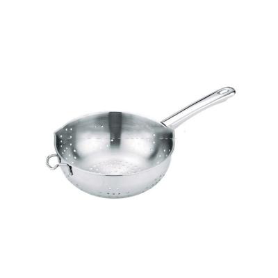 China Sustainable stainless steel colander with long handle for sale