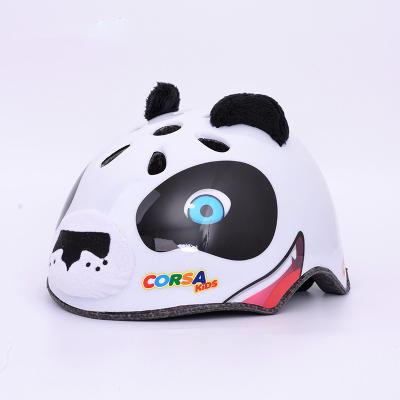 China Sports Goods Kids Bike Helmet Set 3D Animal Design Zebra Light Up Helmet Kids Bicycle Cycling Helmet for sale