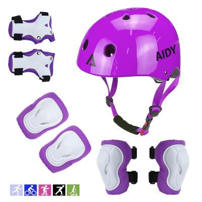 China Manufacturer direct selling sports protective gear 7 in 1 protective helmet+knee pad+elbow pad+leg guard kids gear for sale