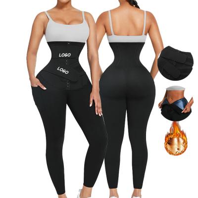 China Wholesale Breathable Plus Size Slimming Fitness Workout Sweat Women Waist Trainer Gaiters Pants for sale