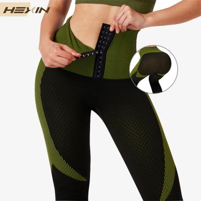 China HEXIN Breathable Custom Logo High Waisted Skinny Gym Yoga Pants Fitness Yoga Leggings for sale