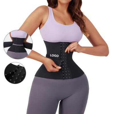 China 2022 New HEXIN Breathable Design 3 Hooks Women Compression Wrap Waist Trimmer Adjustable Belt Plus Size Waist Trainer Belt for sale