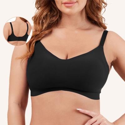 China Plus Size A-G Cup Ladies HEXIN Custom Soft QUICK DRY Comfort Push Up Seamless Bra Woman Bra Set for sale