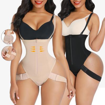 China HEXIN Breathable High Compression Tummy Control Women Thong Shaper Shapewear Jumpsuit Panties With 2 Side Straps for sale