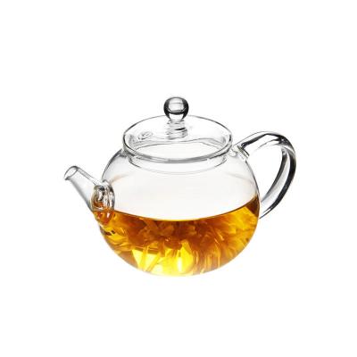 China Sustainable Custom Heat Resistant Chinese Teapot Teapotglass 270ml Borosilicate Glass Teapot With 9oz Infuser for sale