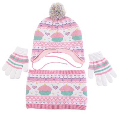 China Picture Winter Children's Hat Scarf Gloves for sale