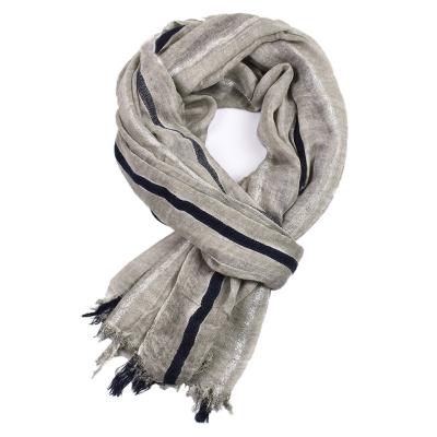 China Fashion Women's Scarf 2021 Autumn Winter Cotton And Linen Yarn-Dyed Scarf for sale