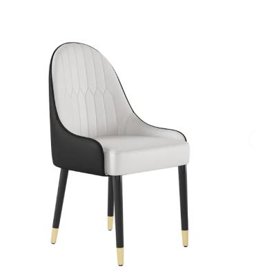 China (Other)Adjustable European PU Leather Dining Chairs Set White And Black With Metal Legs Dining Chair for sale