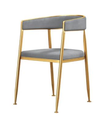 China (Other) Gray Popular Modern Dining Chair Adjustable Velvet Upholstered Armchair With Gold Leg Dining Chair for sale