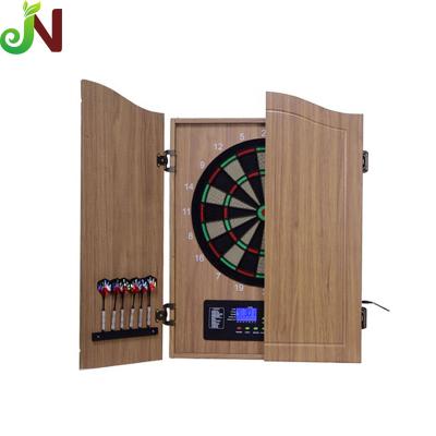 China Customized Indoor Wooden Target Wall Paper Game Protector Cabinet 17 Dart Cabinet for sale