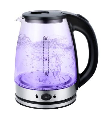 China Automatic power off Biswitch thermal insulation 80-85 degrees fast boiling water glass blue light electric kettle for sale