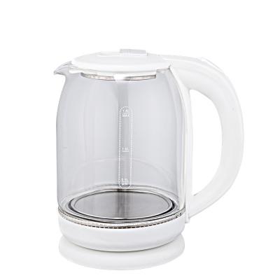 China Boil-Dry Protection Borosilicate glass boiling water stainless steel blue LED fast electric kettle for sale