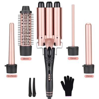 China Curly hair styling Multifunctional converter hair curler LED display 5-in-1 change tube hair curler for sale