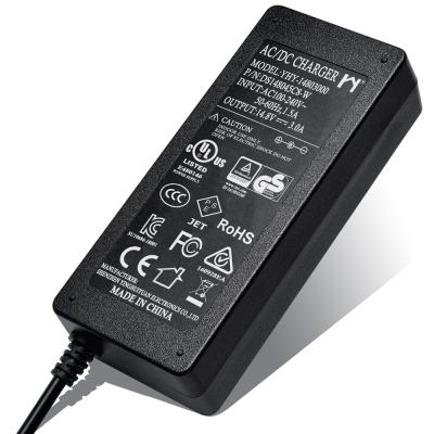 China Standard Li-ion 47-63hz power supply AC Li-ion battery charger DC 14.2v 14.4v 14.5v 14.6v 14.8v 3a charger for lifepo4 battery for sale