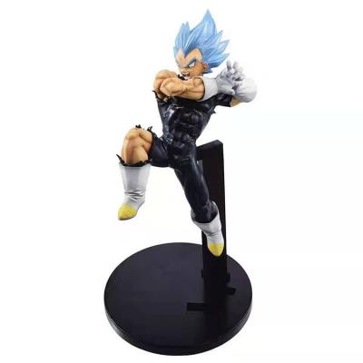 China Funny Blue Hair Cartoon Character Anime PVC Figure Model Toy DBZ Dragon Figure Super Fighters Vegeta 17cm for sale