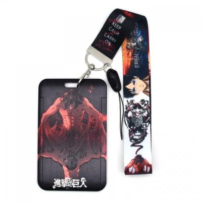 China Cosplay Attack on Titan/Shingeki No Kyojin Anime Neck Strap Lanyards Key Chain Badge Holder ID Card Pass Lanyard for Key Props for sale