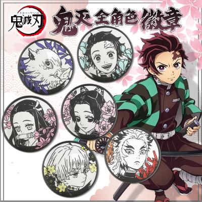 China Decorative Gift 25 Styles Jujutsu Kaisen Demon Slayer Comic Cosplay Anime Anime Brooch & Pin (55mm) for sale