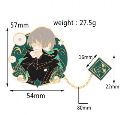 China Cosplay 9 Styles Jujutsu Kaisen Yuji Itadori Fushiguro Megumi Gojo Satoru Anime Metal Brooch and Pin for sale