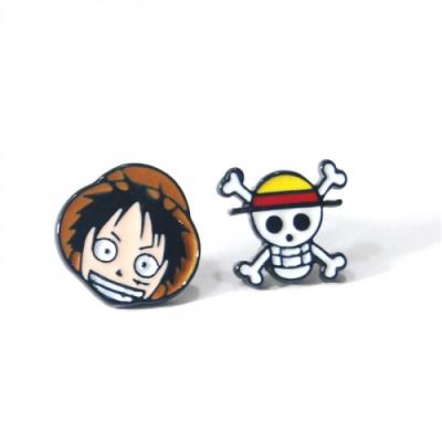 China Cute 3 Styles One Piece Cute Japan Alloy Earring Fantasy Cartoon Earring Anime Alloy Earring Girls Men's Gift for sale