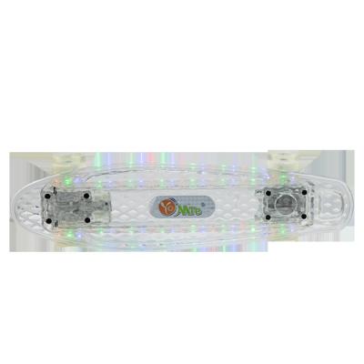 China Youth Customization 22 Inch Lighting Clear Board Skateboard Skate Board Plastic Kids Board for sale