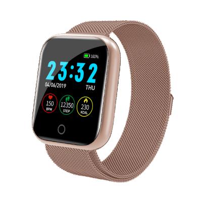 China APP Control IP67 Waterproof Heart Rate Smart Bracelet Blood Pressure Men Fitness Tracker With Stainless Steel Mesh Band for sale