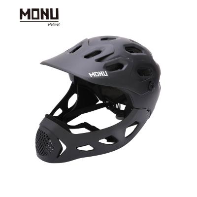 China New Design Adult Full Face All Mountain Helmet Mountain Bike Road Full Face With Chin Protection And Adjustable Sun Visor MTB Helmet for sale