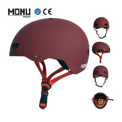 China OEM MONU Custom Protective Safety Safety Scooter Riding Skateboard Electric Skateboard Helmet Head Head Circular Size Adjustable Electric Helmet for sale