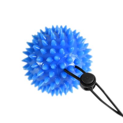 China TPR can be customized with rope anti-fall off hand massage ball 6.5cm with thorn bump rolling massage body to stimulate skin feeling for sale