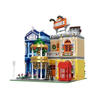 China DIY moldking TOY Create Expert Street View With Lights Barber Shop In Town 16031 Building Blocks Model Bricks For Kids Christmas Gifts for sale