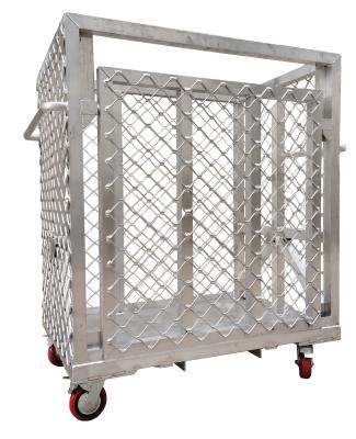 China Folding Stackable Storage Cage Portable And Stackable Cage With Wheels for sale