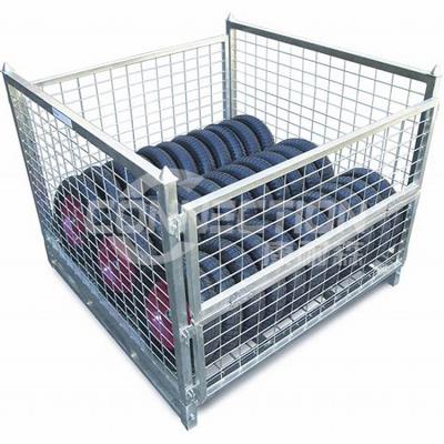 China Logistics Customized Collapsible Steel Wire Mesh Storage Stillage Cage for sale