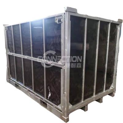 China Collapsible And Stackable Heavy Duty Customized Steel Stackable And Collapsible Cage Container With PVC Panel for sale