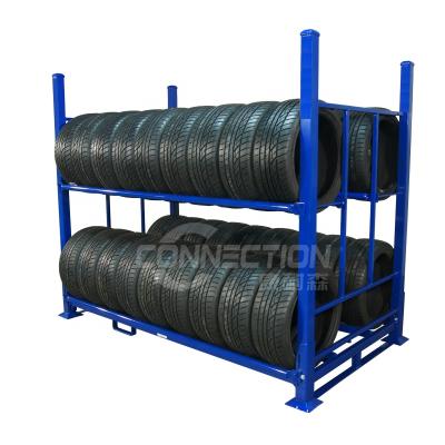 China Durable Industrial Corrosion Protection Tire Pallet Stacking Rack for sale