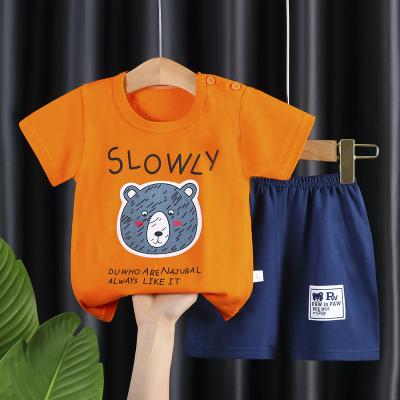 China Casual Girls Boys Summer Kids Short Sleeve Set Baby T-shirt Shorts Set Summer Toddler Clothes Boys Clothing Set for sale