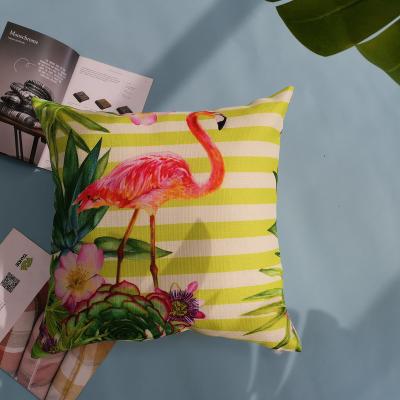 China Nondisposable Nondisposable Flamingo Cushion Waterproof Cover Waterproof Printed Outdoor Printed Outdoor Pillow Case for sale