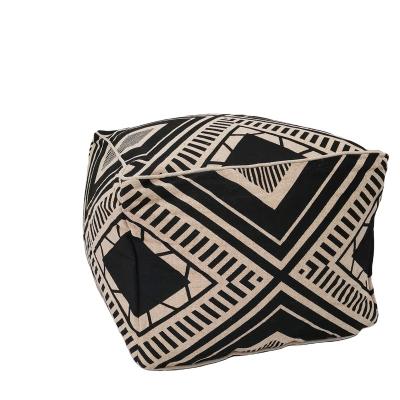 China Boho Null Outdoor Style Beanbag Seaside Style Cushion Crate Summer Cover Cushion Pouf Outdoor Pouf for sale