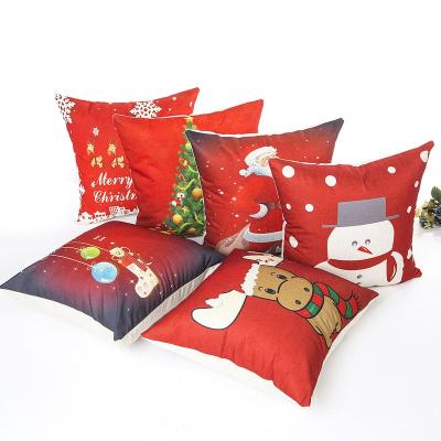 China Wholesale Nondisposable Cushion Case Print Merry Christmas Christmas Pillow Cover for sale